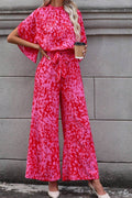Leopard Belted Wide Leg Jumpsuit - Hovatok