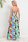 Printed Surplice Maxi Cami Dress - Hovatok