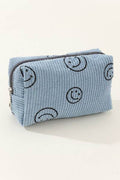 Zenana Smiley Face Corduroy Cosmetic Pouch - Hovatok