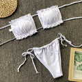 Frill Trim Ruched Bikini Set - Hovatok