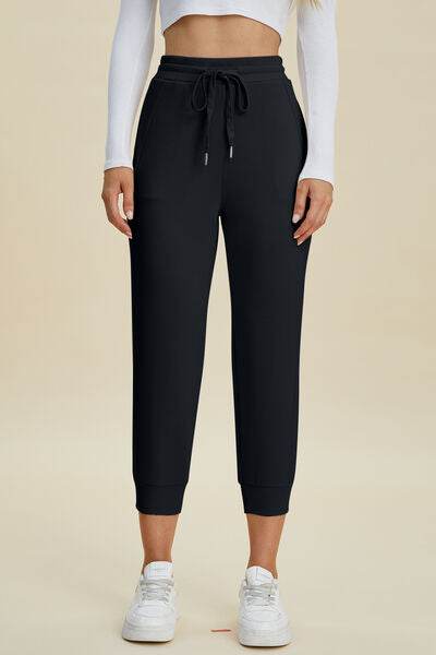 Basic Bae Full Size Air Scuba Drawstring High Waist Cropped Pants - Hovatok