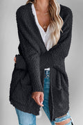 Double Take Pocketed Open Front Long Sleeve Cardigan - Hovatok