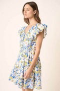 Mittoshop Floral V-Neck Cap Sleeve Mini Dress - Hovatok