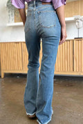 Judy Blue Full Size Distressed Raw Hem Bootcut Jeans - Hovatok