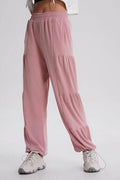Basic Bae Drawstring Elastic Waist Ruched Joggers - Hovatok