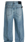 Men's Wide Straight Jeans with Pockets - Hovatok