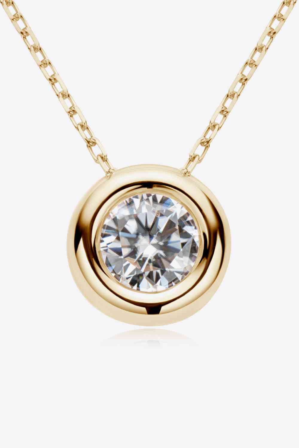 Adored 1 Carat Moissanite Pendant 925 Sterling Silver Necklace - Hovatok