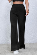 Basic Bae Full Size Ribbed High Waist Flare Pants - Hovatok