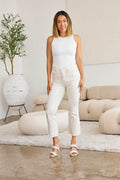 RFM Mini Mia Full Size Tummy Control High Waist Raw Hem Jeans - Hovatok