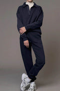 Johnny Collar Long Sleeve Top and Joggers Active Set - Hovatok