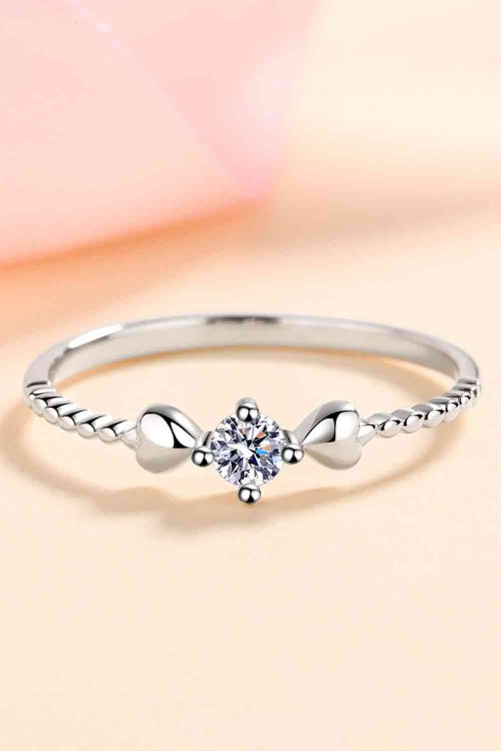 Adored Moissanite Heart 925 Sterling Silver Ring - Hovatok