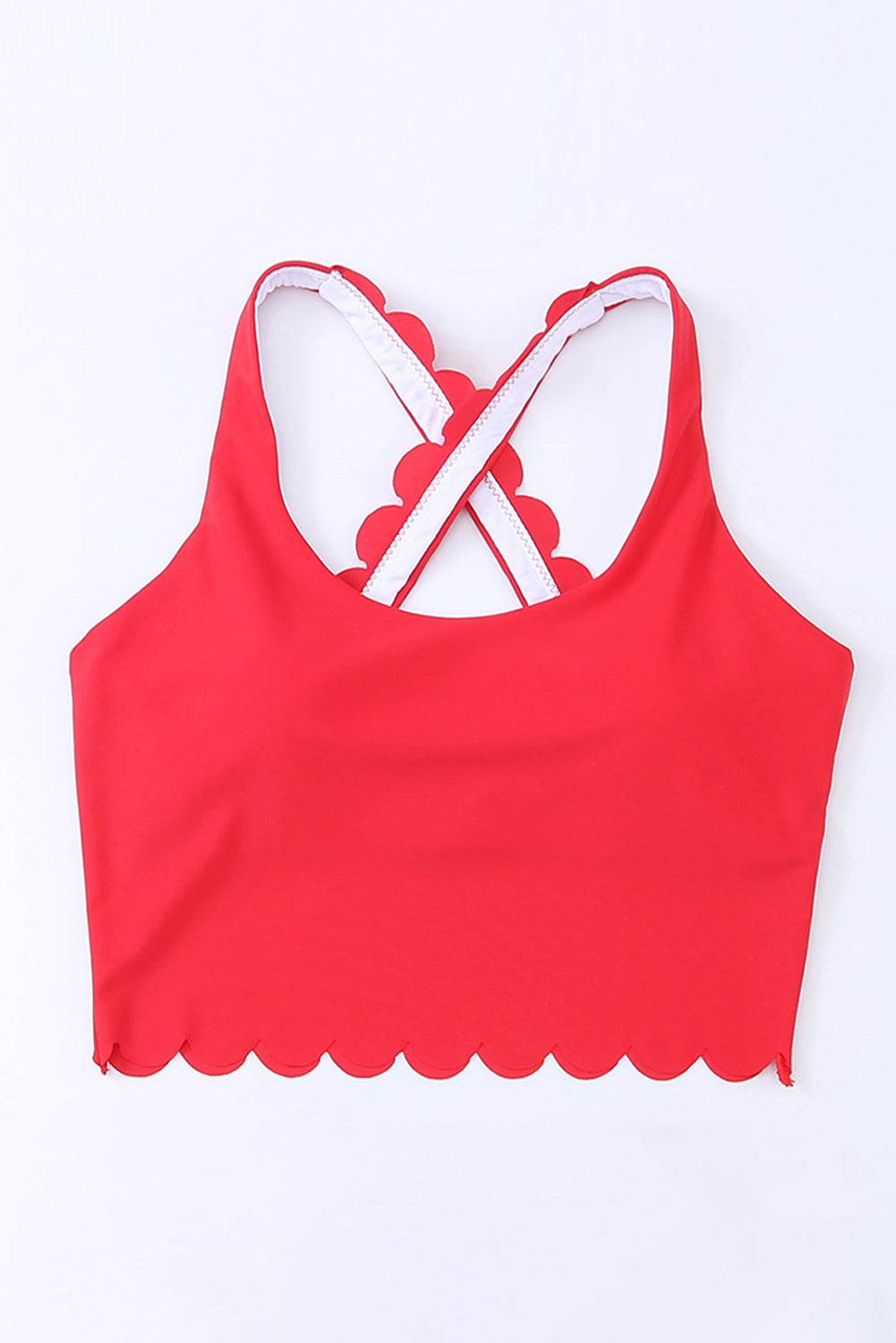 Crisscross Scoop Neck Swim Top - Hovatok