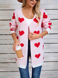 Angel Wings Heart Open Front Long Sleeve Cardigan - Hovatok