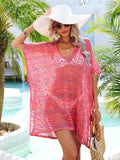 Angel Wings Slit Openwork V-Neck Cover Up - Hovatok