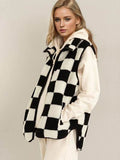 Double Take Full Size Zip Up Checkered Vest Cost - Hovatok