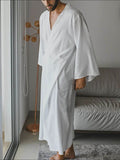 Men's Full Size Button Detail Long Sleeve Cover-Up Plus Size - Hovatok