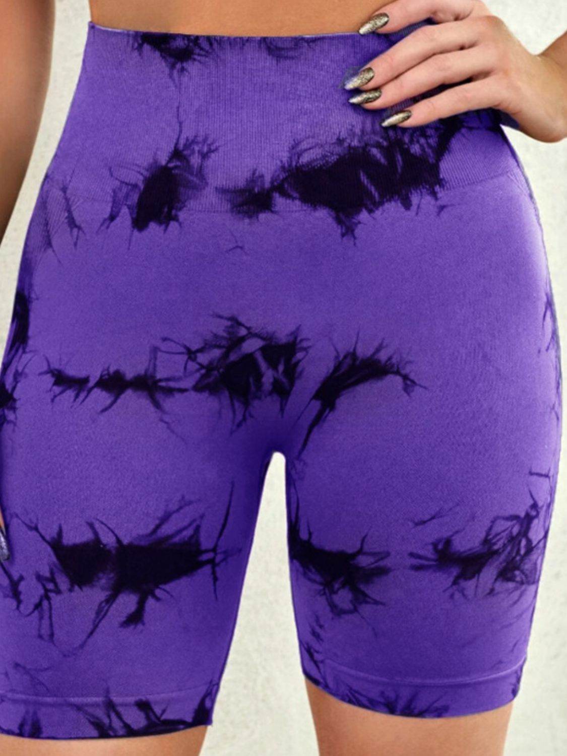 Tie-Dye High Waist Active Shorts - Hovatok