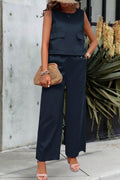 Devine Round Neck Tank and Wide Leg Pants Set - Hovatok