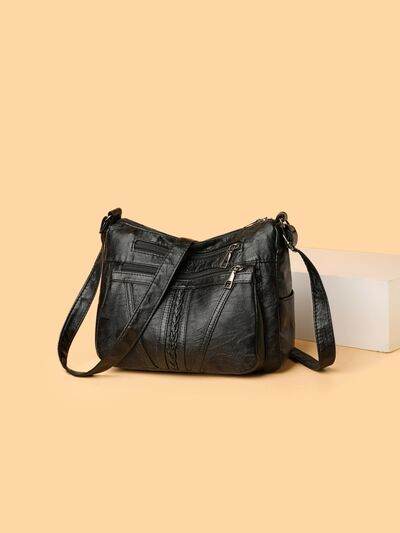 PU Leather Adjustable Strap Shoulder Bag - Hovatok