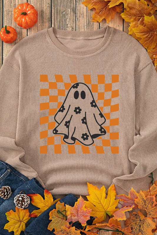 Ghost Round Neck Long Sleeve Sweatshirt - Hovatok