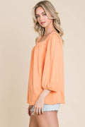 Culture Code Square Neck Puff Sleeve Top - Hovatok