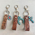 Turquoise Genuine Leather Key Chain - Hovatok