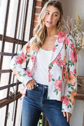 Heimish Full Size Multi Color Floral Blazers with Tunic Plus Size - Hovatok