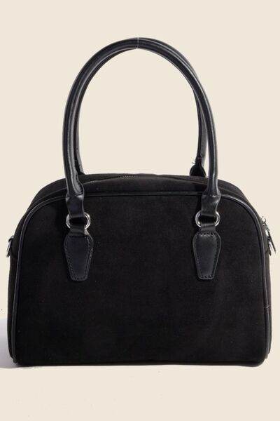 Fame Faux Leather Handle Boxy Handbag - Hovatok