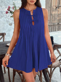 Devine Pleated Sleeveless Mini Dress - Hovatok