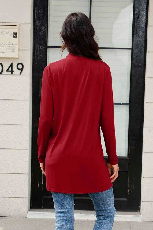 Basic Bae Full Size Open Front Long Sleeve Cardigan with Pockets - Hovatok
