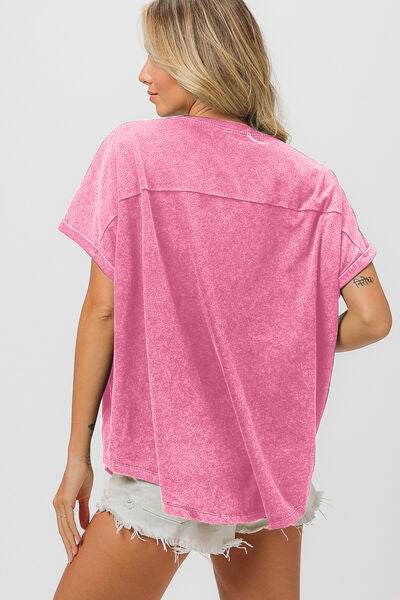 BiBi Sequin Baseball Short Sleeve T-Shirt - Hovatok