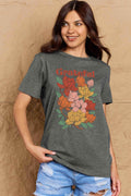 Simply Love Full Size GRATEFUL Flower Graphic Cotton T-Shirt - Hovatok