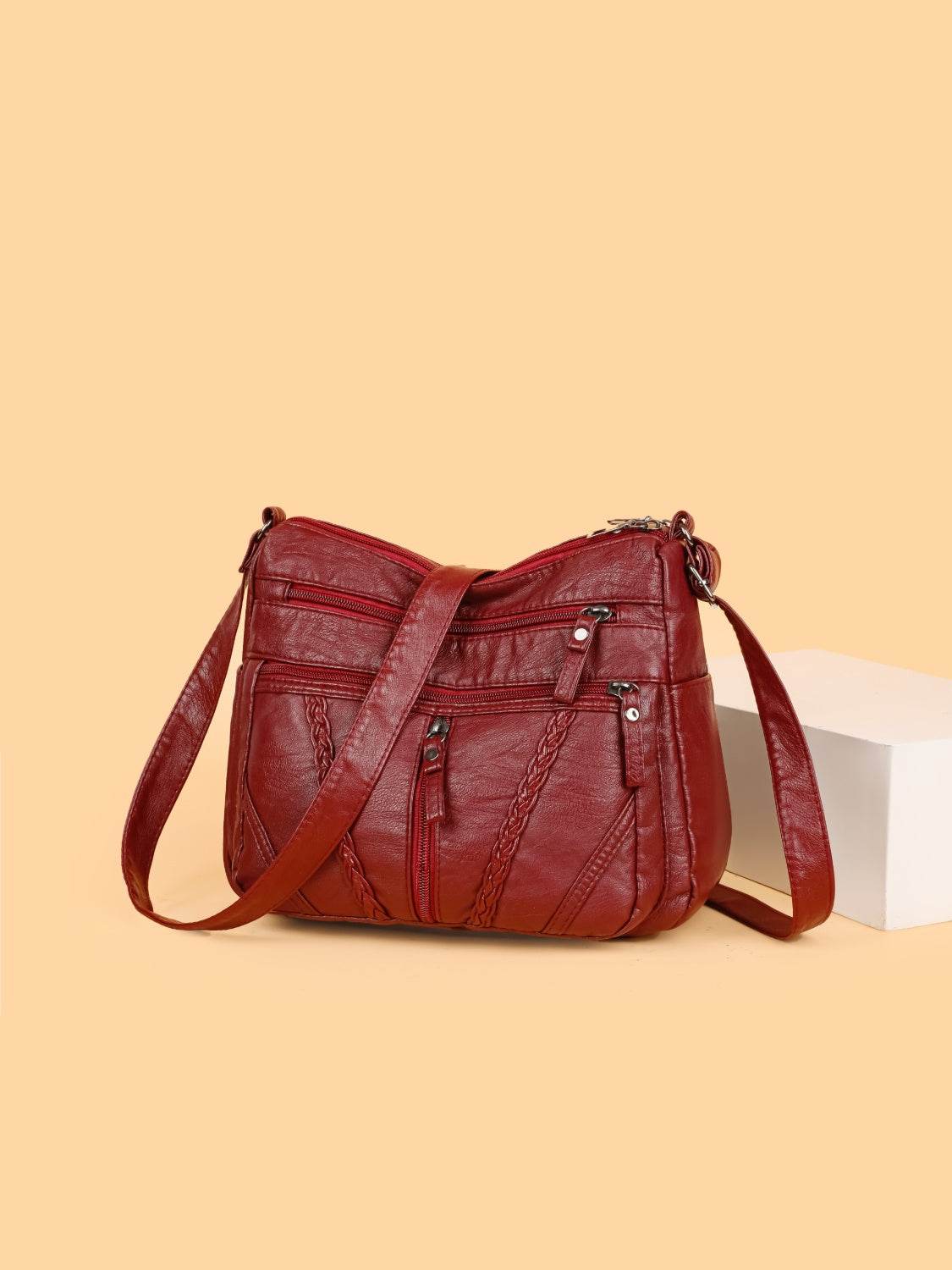 Adjustable Strap PU Leather Shoulder Bag - Hovatok