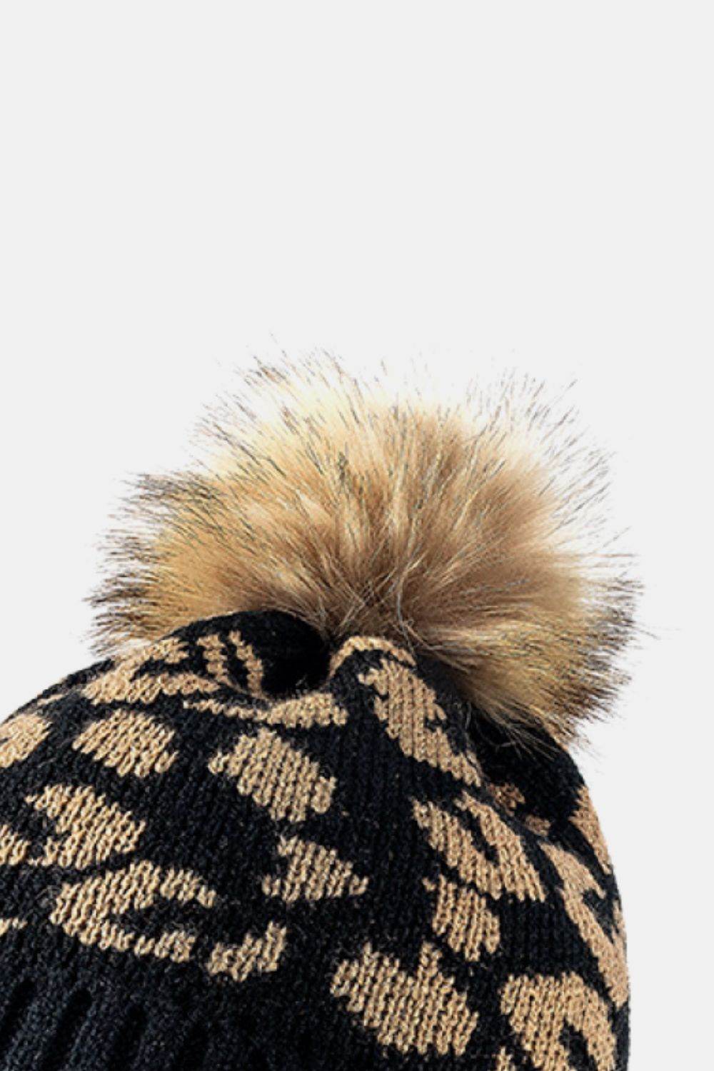 Leopard Pom-Pom Cuffed Beanie - Hovatok
