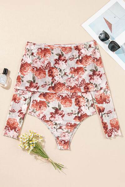 Floral Off-Shoulder Long Sleeve Bodysuit - Hovatok