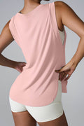 Slit Round Neck Active Tank - Hovatok
