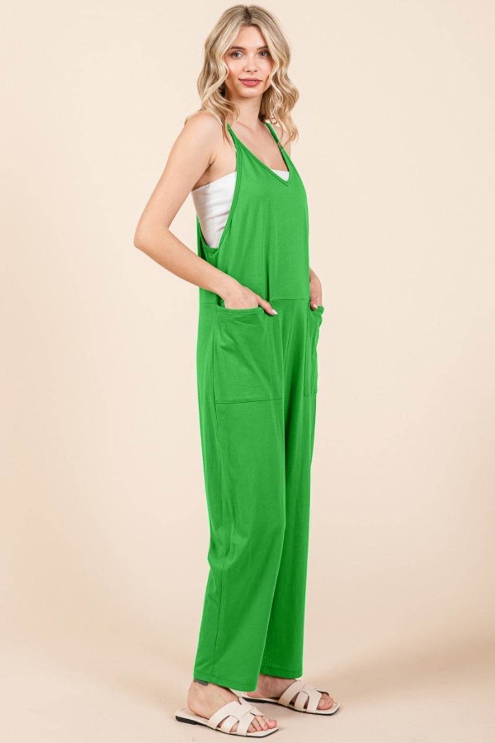 Culture Code Full Size Sleeveless Jumpsuit with Pockets - Hovatok