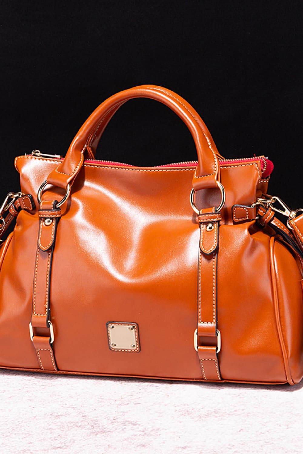 PU Leather Handbag with Tassels - Hovatok