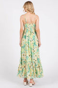 Mittoshop Floral Smocked Back Ruffled Hem Maxi Cami Dress - Hovatok