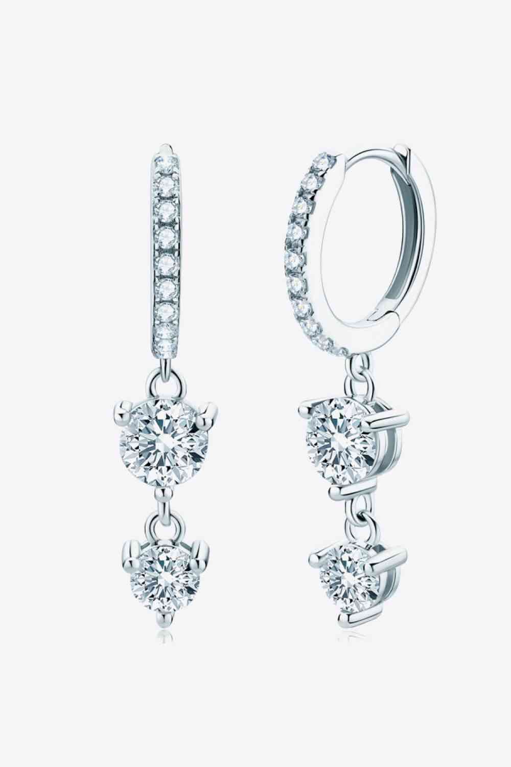Adored Be The One Moissanite Drop Earrings - Hovatok