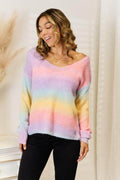 Angel Wings Gradient V-Neck Sweater - Hovatok