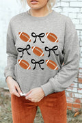 Football Round Neck Long Sleeve Sweatshirt - Hovatok