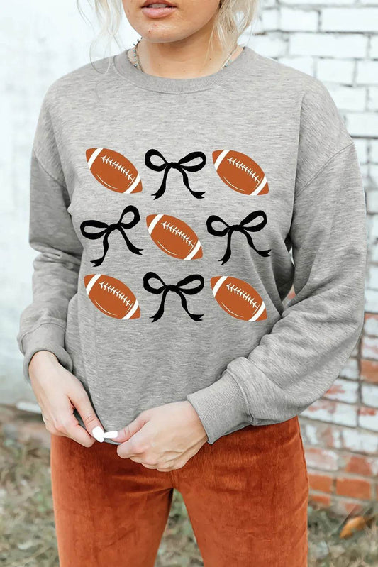 Football Round Neck Long Sleeve Sweatshirt - Hovatok