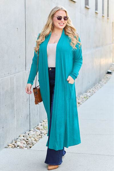 Basic Bae Full Size Open Front Long Sleeve Cover Up - Hovatok