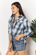 Mandy Plaid Dropped Shoulder Shirt - Hovatok
