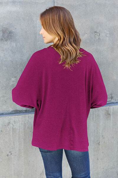 Double Take Full Size Round Neck Long Sleeve T-Shirt - Hovatok