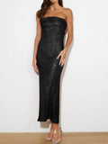 Sequin Cutout Tube Dress - Hovatok