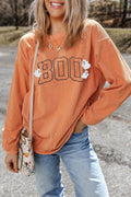 BOO Round Neck Long Sleeve Sweatshirt - Hovatok