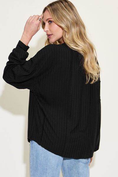 Basic Bae Full Size Ribbed Round Neck Long Sleeve T-Shirt - Hovatok