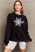 Simply Love Full Size Snowflake Graphic Sweatshirt - Hovatok